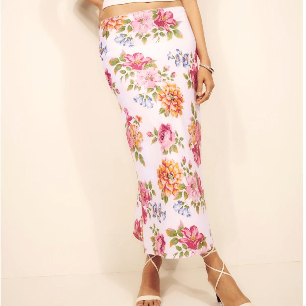 Reformation Layla Linen Skirt - Giverny